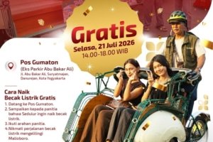 Keliling Jogja Naik Becak Listrik, Gratis !