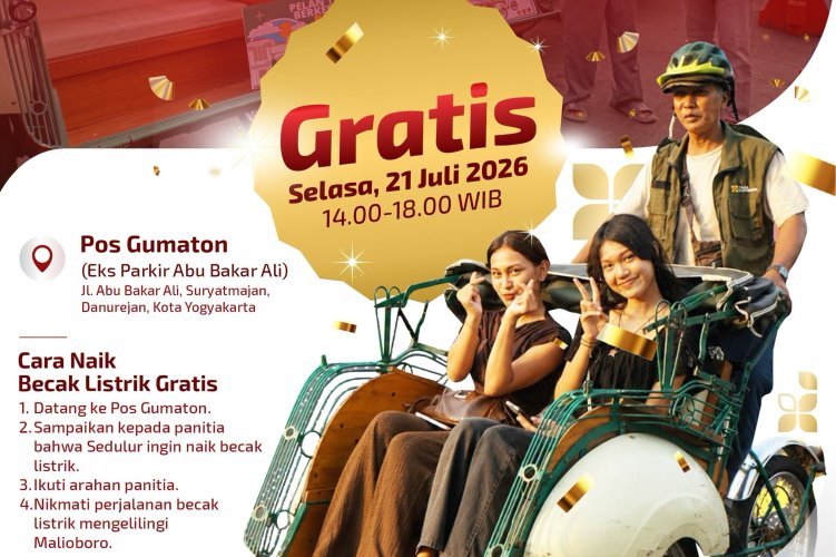 Keliling Jogja Naik Becak Listrik, Gratis !
